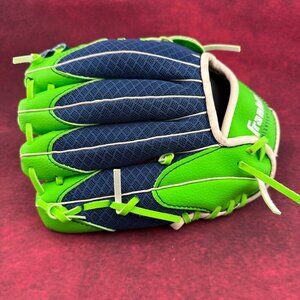 FRANKLIN MESHTEK GREEN & BLUE YOUTH BASEBALL/ T-BALL GLOVE # 22449, 9.5 iNCH, LH